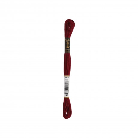 Meada de linha de bordar Anchor Stranded Cotton, filosele cor 45 bordeaux